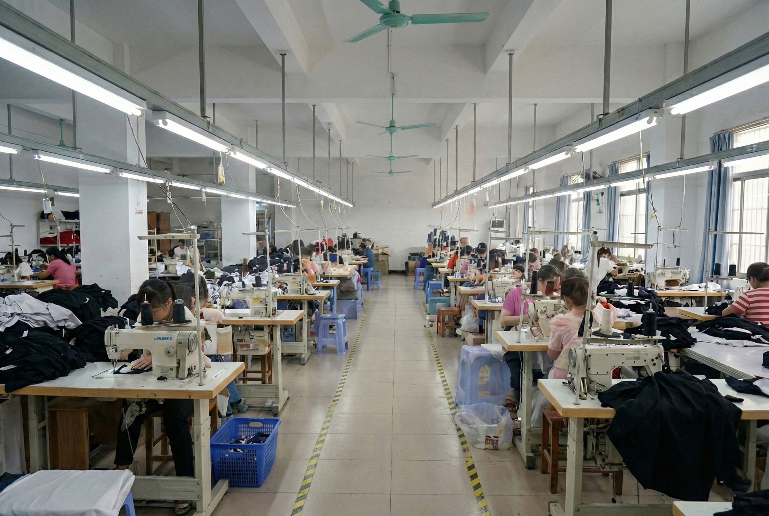 GuangZhou HuanTing Garment factory production floor