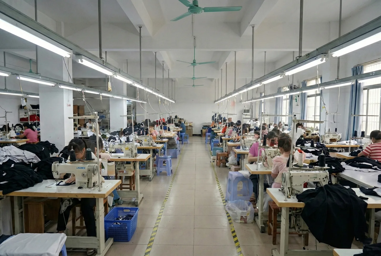 Inside the Huanting Apparel factory production floor
