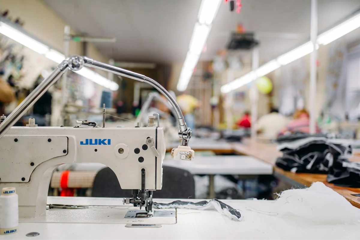 Garment sample development and sewing production inside a clothing factory in China